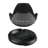 58mm Lens Cap Cover for Canon Rebel XTi XSi XS T1i T2i &amp; DC-SN HOOD 58mm Screw Mount Flower Crown Lens Hood Petal Shape