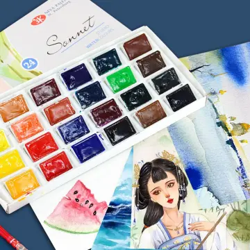 Sonnet Artists Watercolors Paint Set 16*2.5ml full Pans in Carton Box by  Nevskaya Palitra