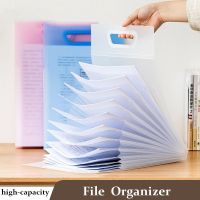 ™▪ High-quality Portable A4 Folder File Storage Bag Transparent Large-capacity Documents Archives Organizer 13 Grids Office