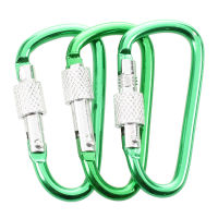 3 Pcs 5cm Length Spring Loaded Gate Aluminum Alloy Locking Carabiner