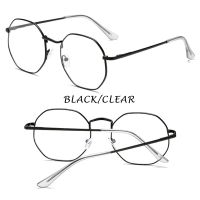 【HENGHA】【แว่นตาป้องกันสีน้ำเงิน】แว่นตาสไตล์เกาหลี กรอบแว่นตาโลหะผู้หญิง ผู้ชาย