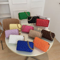 【cw】 Cross-Border Bag for Women 2022 New R Rhombus Shoulder Bag Fashion Embroidery Chain Underarm Bag Portable Small Square Bag