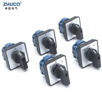 ZHUCO SZW26/LW26-20 OFF-ON ON-OFF-ON 012 01 102 20A 660V 1 Pole Selector Rotary Cam Changeover Switch 64X64 48X48 mm Panel Mount