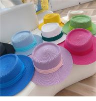 2023 straw hat concave convex top new color ribbon accessories sun hat outdoor straw hat sunscreen beach hat men and women