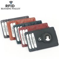 New Airtag Card Holder Real Leather Wallet Women ID Cardholder Wallet Men Rfid Business Card Case High Quality Luxury Money Clip Card Holders