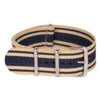 fgbvsdfd 20 mm Stripe Navy Beige Woven Fiber watchband 20mm Nylon Watch Bracelet Straps Wristwatch Band Buckle Cheap fabric