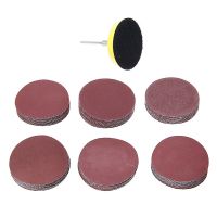 60Pcs 50mm Sandpaper Disc Polishing Pad + 1Pcs 1/4 Loop Sanding Pad with Shank For Abrasive Tools Power Sanders