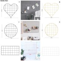 Modern Home Wall Decoration Iron Grid Nordic Art Photo Displaying Frame Party Metal Shelf Mesh Postcards DIY Racks