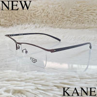 แว่นตา KANE สำหรับตัดเลนส์ กรอบแว่นตา ชาย-หญิง Fashion รุ่น 5595 สีน้ำตาล กรอบเซราะ ทรงเหลี่ยม สวย ขาข้อต่อ Stainless Steel