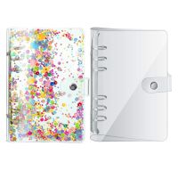 2 Pieces A6 Transparent Soft PVC 6-Ring Binder Cover Notebook Binder Cover Round Ring Clear Binder Cover Protector