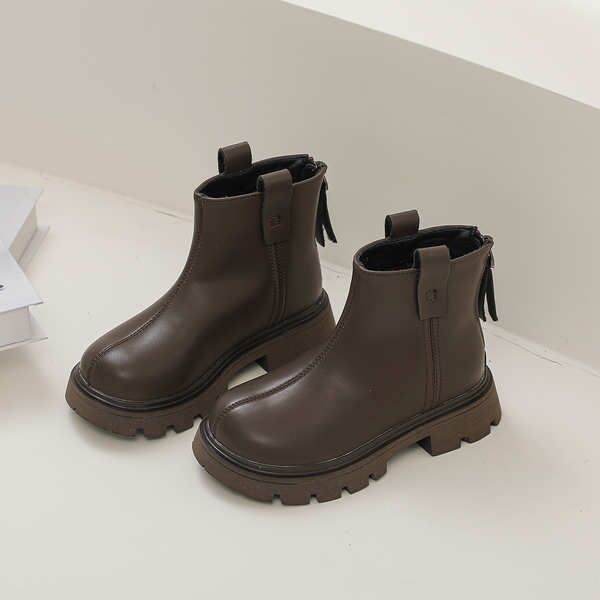 รองเท้าบูทเด็กผู้หญิง-girls-martin-boots-fall-winter-2023-รองเท้าเด็กใหม่-รองเท้าบูทสีดํา-soft-soled-kids-สไตล์อังกฤษ-smoker-boots