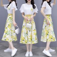 【Ready】? sweet if dress womens summer 23 new tempeent waist floral two-piece set