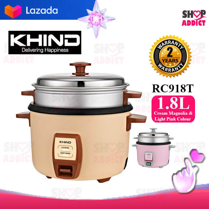 Khind 1.8L Rice Cooker With Builtin Safety Thermal Fuse/ Periuk Nasi