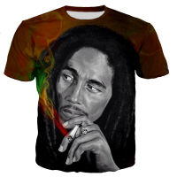 Bob Marley 3D พิมพ์เสื้อยืดผู้ชายผู้หญิงแฟชั่น Casual Harajuku สไตล์แขนสั้น Unisex Streetwear Hip Hop เสื้อยืด Cool Tops