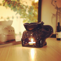 Aroma Burner Candle Holder,Mini Ceramic Aroma Lamp Hollowing Candle Holder