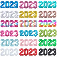 【CW】 16/30/40inch Color 2023 New Year Balloons Foil Number Happy Decoration Backdrop Photo Prop