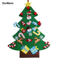 OurWarm DIY Felt Christmas Tree New Year Gifts Kids Toys Artificial Tree Wall Hanging Ornaments Party Decoration for Home