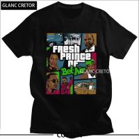 เสื้อยืดผ้าฝ้าย 100% แขนสั้นพิมพ์ลาย Fresh Prince Of Bel Air สําหรับผู้ชาย 90s  XVY1