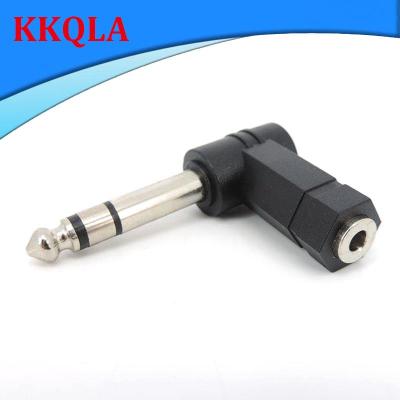 QKKQLA Shop L Type 3.5mm Female Jack to 6.35mm 6.5 Male Jack Right Angled Cable Converter Connector Plug Headphone Sound Adapter