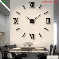 ?【Lowest price】HOMA 3D Luminous Wall CLOCK frameless acrylic DIY Digital CLOCK สติ๊กเกอร์ติดผนังเงียบนาฬิกาสำหรับห้องนั่งเล่นห้องนอน Office Wall Decor