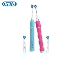 Pro600ระบบแปรงสีฟันไฟฟ้า3มิติ Oral-B สามารถชาร์จได้,แปรงฟัน2หัวระบบโซนิกและหัวแปรงที่เหมาะสม