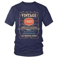 1980 Vintage T-shirt Men Fashion T Shirts Short Sleeve 41th Birthday All Original Parts 41 Years Old Gift Tshirt Cotton Tee Tops 4XL 5XL 6XL