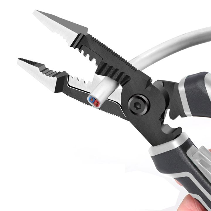 oudisi-multifunctional-electrician-pliers-long-nose-pliers-wire-stripper-cable-cutter-terminal-crimping-hand-tools
