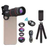 APEXEL 5 in 1 Phone Lens Kit 18X telescope Lens with Fisheye Wide Angle macro telephoto Lense for Samsung Huawei all smartphones Smartphone Lenses