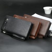 Mens Long Business Wallet Multi-functional Clutch Bag Card Bit More Handbag Zip Clutch Bag