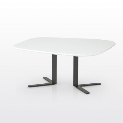 modernform โต๊ะกลาง รุ่น SAMSON/C ขาสีดำ ท็อปสีขาวเงา