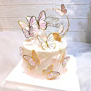 12Pcs Gold Butterfly Cake Topper DIY Home Decoration Simulation Metal  Texture Hollow Butterflies Wedding Crafts Party Decoration