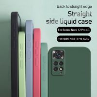 เคสซิลิโคนเหลวสำหรับ Redmi Note 12 11 Pro Note12 Note11 5G 4G 2023 Xiaomi 2022นิ่มยืดหยุ่นเคสฝาหลังปลอกโทรศัพท์กันชน TPU กันกระแทกแบบเรียบง่ายสีทึบ