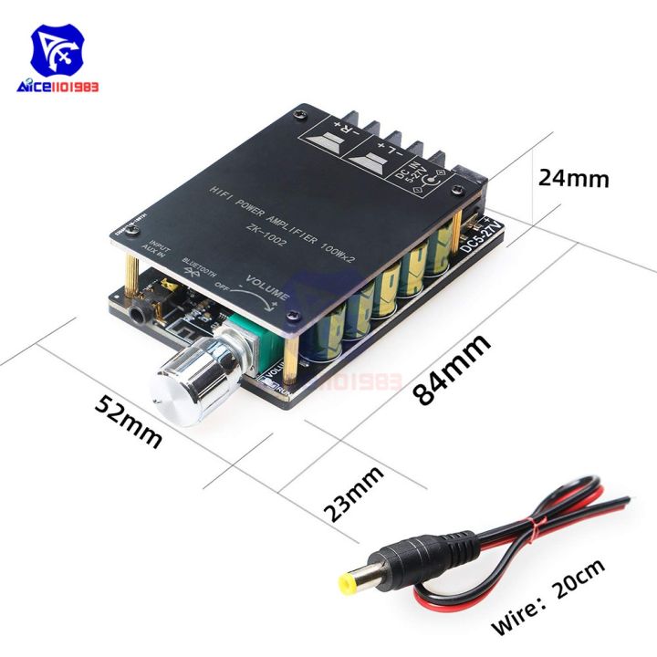 diymore-200w-bluetooth-5-0-amplifier-board-tpa3116-100w-100w-audio-amplifier-module-with-lc-filter-technique-2-channel-dc-8-24v