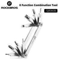 Rockbros ชุดซ่อมแซมจักรยาน8 In 1ชุดเครื่องมืออเนกประสงค์เครื่องมือเหล็ก40cr ขนาดกะทัดรัดพกพาจักรยานติดตั้งอุปกรณ์ซ่อมจักรยาน