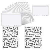 A6 Binder Pockets Zipper Folders with Cash Envelope Labels Stickers Budget Envelopes Labels for Budget Finance Planners