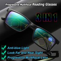 Progressive Bifocals Reading Glasses Anti Blue Light Presbyopia Eyeglasses Near Far Sight Spectacles Hyperopia Diopter 1.0 4.0