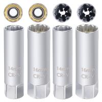 Soket Kunci Busi Universal Kunci Pas Busi 3/8 Magnetik 12 Sudut Dinding Tipis Alat Perbaikan Pembongkaran Otomatis untuk 14/16Mm