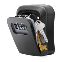 Key Safe Box Outdoor Wall Mount 4 Digit Combination Code Lock Safe Deposit Key Storage Secret Boxes for Home Security Protection