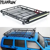 RC รถกระเป๋าเดินทางหลังคา Rack LED Light Bar 232*153มม. สำหรับ1/10 RC Crawler Axial SCX10อะไหล่อัพเกรด