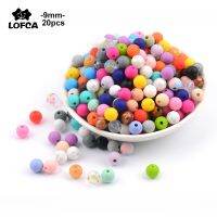 【DT】hot！ LOFCA 9mm 20pcs/lot Silicone Beads Teething Jewelry Toddlers Food Grade Teether BPA FREE Chewable Colorful