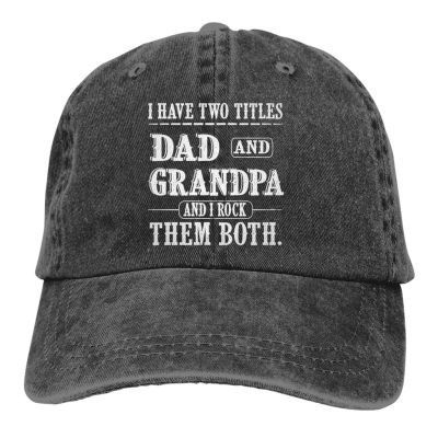 2023 New Fashion Korean Style Baseball Cap I Have Two Titles Dad And Grandpa Distressed Personality Hat，Contact the seller for personalized customization of the logo