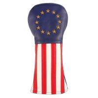 ◘▦◕ หนังทำมือระดับพรีเมี่ยม Star and Stripes Design Headคovers Golf Club Driver Head Cover