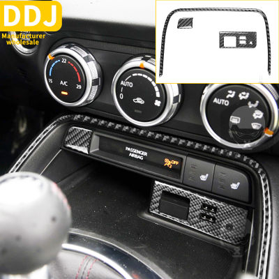Carbon Fiber USB Power Charge Panel Central Storage Frame Cover Sticker For Mazda MX-5 ND Miata 2016-up MX5 Roadster Accessories