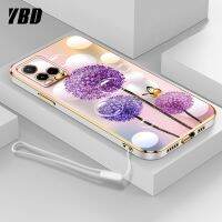 YBDเคสใหม่สำหรับ Vivo Y33S Y33T Y21 2021 Y21S Y21A Y21E Y21T ชุบโครเมี่ยมสุดหรูนิ่มเคสโทรศัพท์แฟชั่นสีสันสดใสฟรีสายคล้องเคสแบบดอกไม้ผีเสื้อ