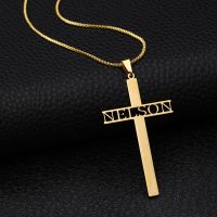 ❅☞  Custom Pendant Necklace Men Necklaces Chain Name Collar Religious Jewelry