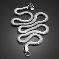 【cc】❍∈♚  925 Pendant Necklace Curb Chains Men Choker 6MM18-24 inch  Snake Chain Male Female Accessories