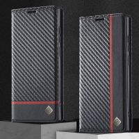 Carbon Fiber Leather Case for Xiaomi 12T 11T 11 Lite 5G Mi Poco X5 X4 Pro X3 NFC Flip Cover Redmi Note 12 11S 11 Pro Card Wallet