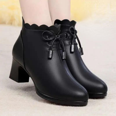 35-43 Plus Size Women S Shoes Real Soft Leather Ankle Boots Leather Shoes Middle-Year Height Increase Mother Shoes