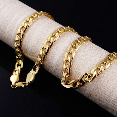 【CW】Stainless Steel Chain Necklace for Men Women Curb Cuban Link Chain Gold Color Silver Color Punk Choker Fashion Male Jewelry Gift
