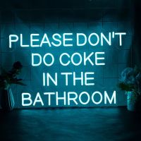 Led Anime Neon Sign Please Dont Do Coke In The Bathroom Neon Sign 18x12‘’ for Room Decor Neon Night Lamp Plug Power Supply